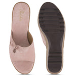 Load image into Gallery viewer, Women's Textured Wedge Heel Slide Sandals with Bow Detail
