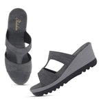 Load image into Gallery viewer, Women's Wedge Heel Open Toe Slip-On Casual Fashion Wedges Sandals