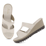 Load image into Gallery viewer, Women's Wedge Heel Open Toe Slip-On Casual Fashion Wedges Sandals