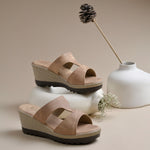 Load image into Gallery viewer, Women's Wedge Heel Open Toe Slip-On Casual Fashion Wedges Sandals