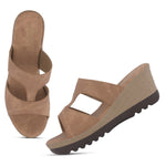 Load image into Gallery viewer, Women's Wedge Heel Open Toe Slip-On Casual Fashion Wedges Sandals