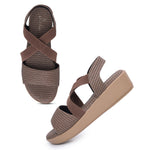 Load image into Gallery viewer, Double Strap Wedges Heel Sandal