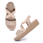 Load image into Gallery viewer, Double Strap Wedges Heel Sandal