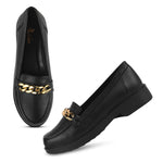 Load image into Gallery viewer, Padchin Ladies Loafers with Chain Detailed | Comfortable and Trendy Slip-On Mules Wedges Women Footwear