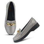 Load image into Gallery viewer, Padchin Ladies Loafers with Chain Detailed | Comfortable and Trendy Slip-On Mules Wedges Women Footwear