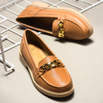 Load image into Gallery viewer, Padchin Ladies Loafers with Chain Detailed | Comfortable and Trendy Slip-On Mules Wedges Women Footwear
