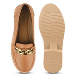 Load image into Gallery viewer, Padchin Ladies Loafers with Chain Detailed | Comfortable and Trendy Slip-On Mules Wedges Women Footwear
