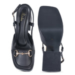 Load image into Gallery viewer, Smart Casual Embellished Square Toe Block Heel