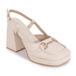 Load image into Gallery viewer, Smart Casual Embellished Square Toe Block Heel