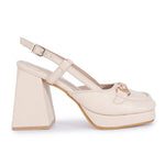 Load image into Gallery viewer, Smart Casual Embellished Square Toe Block Heel