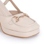 Load image into Gallery viewer, Smart Casual Embellished Square Toe Block Heel
