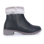 Load image into Gallery viewer, Block Heeled Zipper Closure Fur Accent Boots