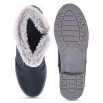 Load image into Gallery viewer, Block Heeled Zipper Closure Fur Accent Boots