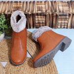 Load image into Gallery viewer, Block Heeled Zipper Closure Fur Accent Boots