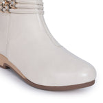 Load image into Gallery viewer, Embellished Trendy Block Heeled Zipper Closure Boots