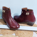 Load image into Gallery viewer, Embellished Stylish Block Heeled Zipper Closure Boots