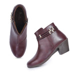 Load image into Gallery viewer, Embellished Stylish Block Heeled Zipper Closure Boots