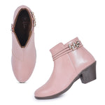 Load image into Gallery viewer, Embellished Stylish Block Heeled Zipper Closure Boots