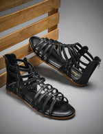 Load image into Gallery viewer, Padchin Flats Gladiator With Zip Closure For Women Sandals| High-Tops Sandal For Women