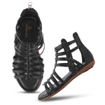 Load image into Gallery viewer, Padchin Flats Gladiator With Zip Closure For Women Sandals| High-Tops Sandal For Women