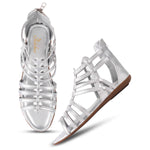 Load image into Gallery viewer, Padchin Flats Gladiator With Zip Closure For Women Sandals| High-Tops Sandal For Women