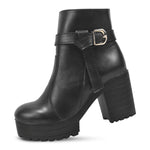 Load image into Gallery viewer, Padchin Women's Block Heel Boot | High ankle Monk Strap Tan Boots for Women