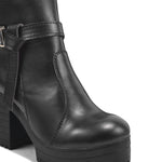 Load image into Gallery viewer, Padchin Women's Block Heel Boot | High ankle Monk Strap Tan Boots for Women
