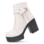 Load image into Gallery viewer, Padchin Women's Block Heel Boot | High ankle Monk Strap Tan Boots for Women
