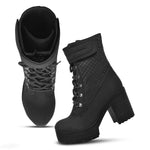 Load image into Gallery viewer, Padchin Women Block Heel Boot With Velcro Strap & Lace Up Style