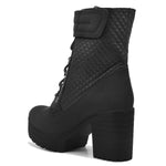 Load image into Gallery viewer, Padchin Women Block Heel Boot With Velcro Strap & Lace Up Style