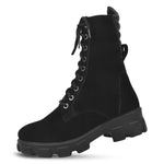 Load image into Gallery viewer, Padchin Women Block Heel Cream Boot With Chunky Lug Sole & Lace Up Style
