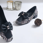 Load image into Gallery viewer, Women's Printed Loafers with Bow Detail Comfortable Slip-On Casual Flat Loafers shoes
