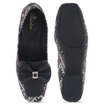 Load image into Gallery viewer, Women's Printed Loafers with Bow Detail Comfortable Slip-On Casual Flat Loafers shoes