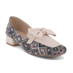 Load image into Gallery viewer, Women's Printed Loafers with Bow Detail Comfortable Slip-On Casual Flat Loafers shoes