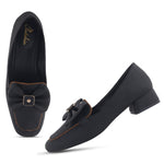 Load image into Gallery viewer, Women's Bow Detail Loafers Slip-On Square Toe Flat Loafer Shoes
