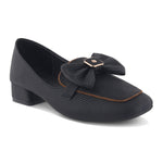 Load image into Gallery viewer, Women's Bow Detail Loafers Slip-On Square Toe Flat Loafer Shoes