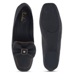 Load image into Gallery viewer, Women's Bow Detail Loafers Slip-On Square Toe Flat Loafer Shoes