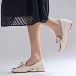 Load image into Gallery viewer, Women's Bow Detail Loafers Slip-On Square Toe Flat Loafer Shoes