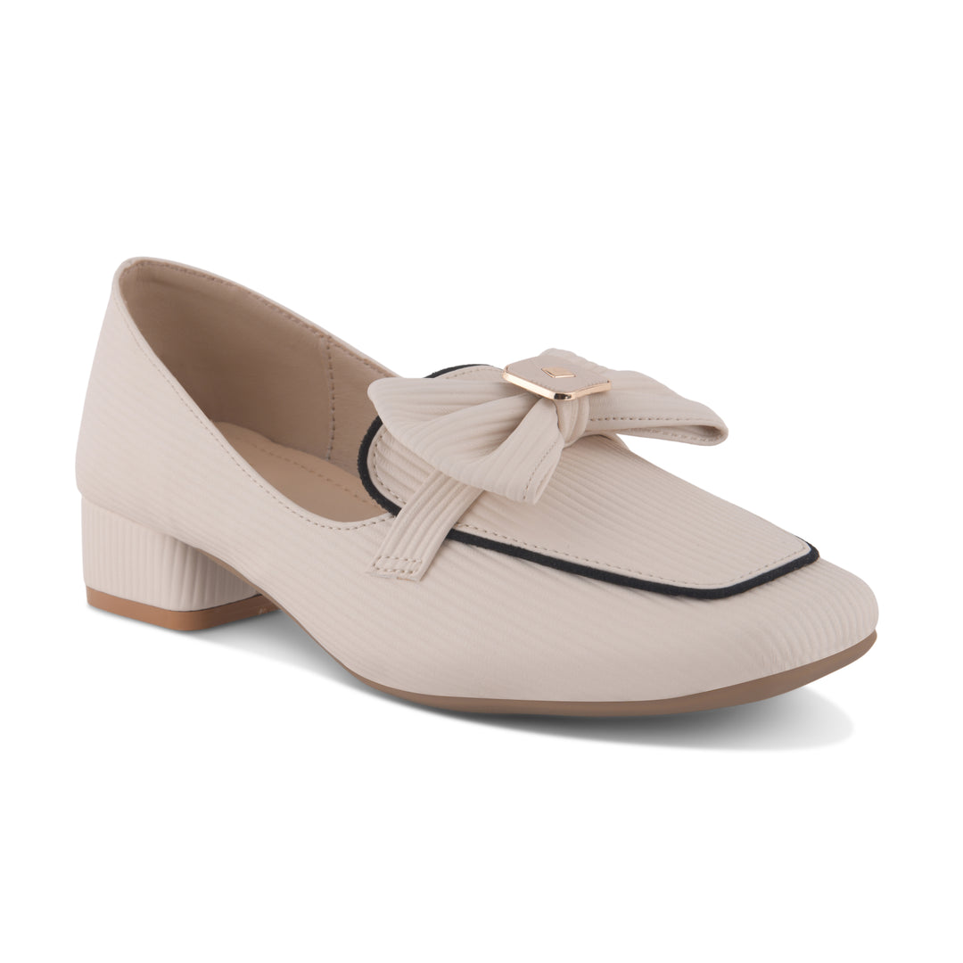 Women's Bow Detail Loafers Slip-On Square Toe Flat Loafer Shoes