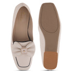 Load image into Gallery viewer, Women's Bow Detail Loafers Slip-On Square Toe Flat Loafer Shoes