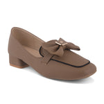 Load image into Gallery viewer, Women's Bow Detail Loafers Slip-On Square Toe Flat Loafer Shoes