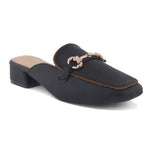 Load image into Gallery viewer, Women's Square Toe Block Heel Mules with Horsebit Detail Slip-On Mules Shoes