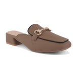 Load image into Gallery viewer, Women's Square Toe Block Heel Mules with Horsebit Detail Slip-On Mules Shoes
