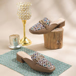 Load image into Gallery viewer, Women's Square Toe Mule Heels with Horsebit Detail Geometric Printed Low Block Heel Mules Shoe