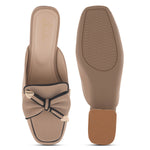 Load image into Gallery viewer, Women's Block Heel Mules Closed Square Toe with Bow Detail Cushioned Formal Slip On Loafers