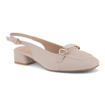 Load image into Gallery viewer, Women's Slingback Block Heel Pumps with Horsebit Metal Detail Square Toe Textured Pumps Shoes