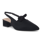 Load image into Gallery viewer, Women's Slingback Block Heel Pumps with Bow Accent Pointed Toe Low Block Heel Pumps Shoes