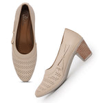 Load image into Gallery viewer, Round Toe Block Heel Pumps