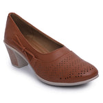 Load image into Gallery viewer, Round Toe Block Heel Pumps