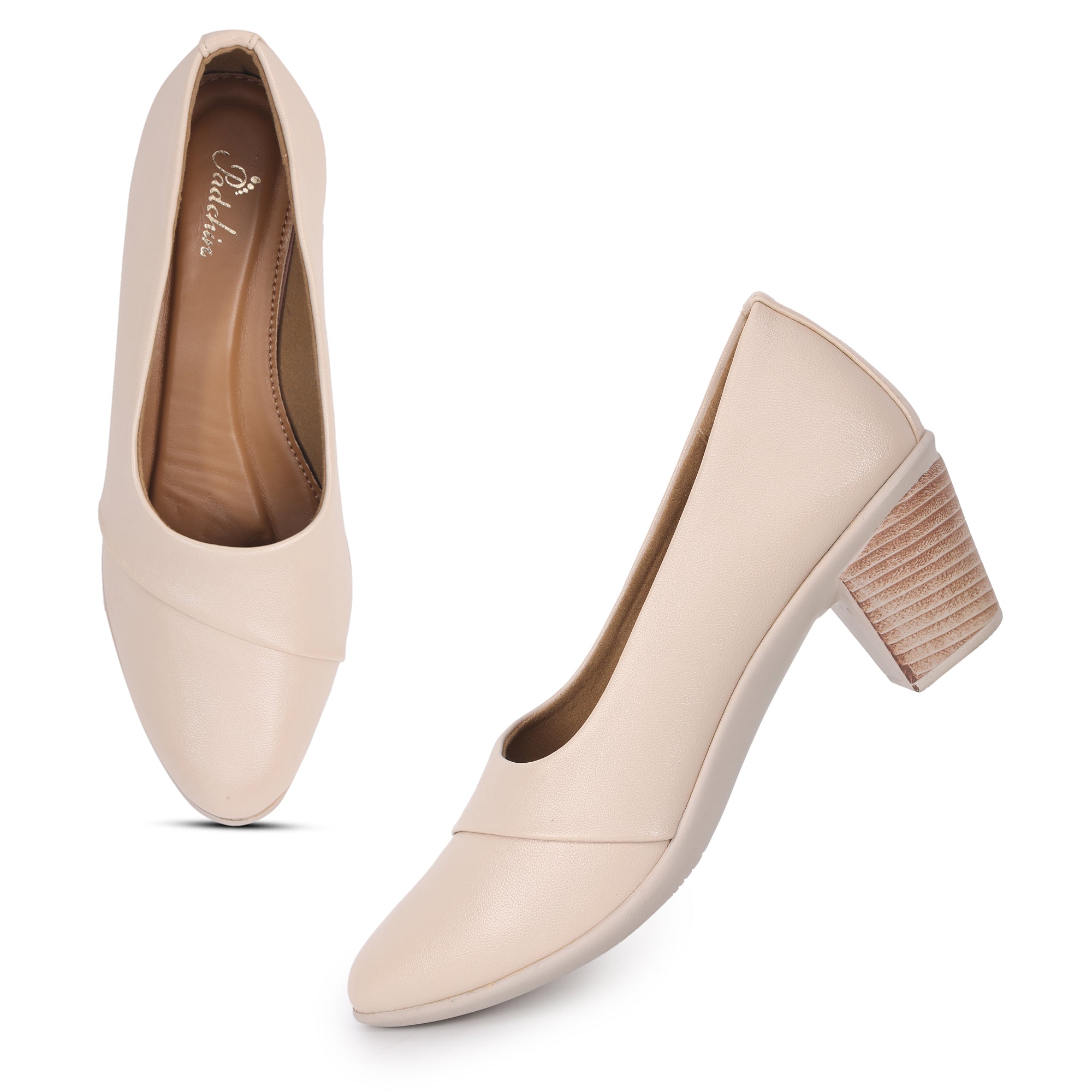 Smart Casual Round Toe Block Heel Pumps